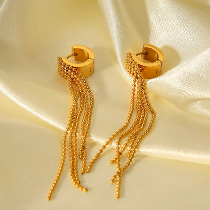 18K Gold-Plated Tassel Chain Earrings