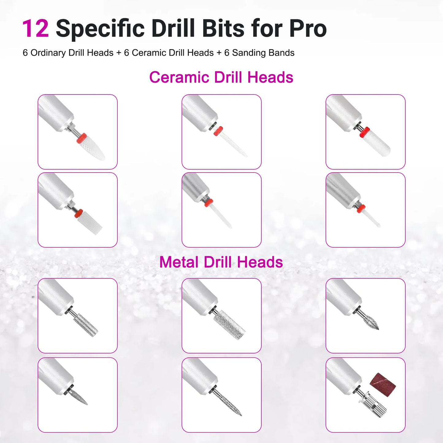 Portable Electric Nail Drill 35000RPM Nails Milling Cutter Wireless Pedicure Grinder Rechargeable Nail Drilling Machine Silver