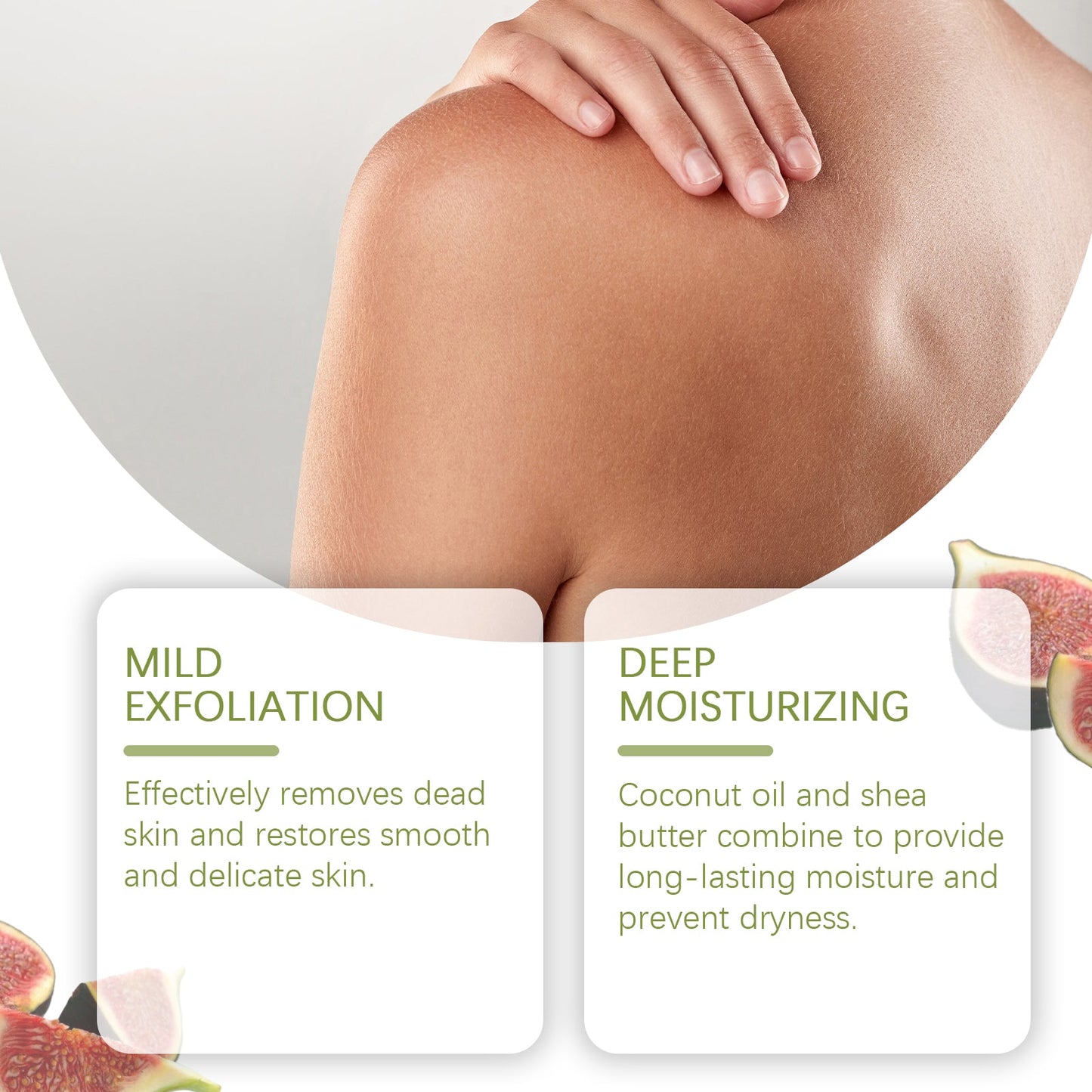 EELHOE Fig-Sugar Body Scrub, Hydrates And Moisturizes, Brightening And Smoothing Skin, Cleansing And Exfoliating Body