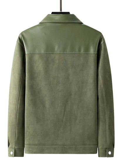 Men's Plus Size Snap Down Long Sleeve Shacket