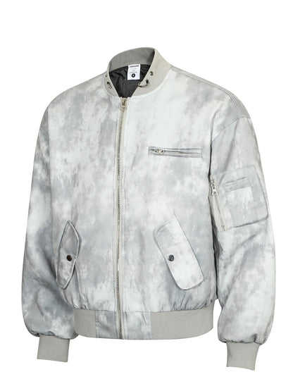 Men's Tie-Dye Zip-Up Bomber Jacket