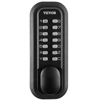 VEVOR Mechanical Keyless Entry Door Lock, 14 Digit Keypad, Outdoor Gate Door Locks Set With Surface-mounted Latch, Water-proof Zinc Alloy, Keypad And Knob, Easy To Install, For Garden, Garage, Yard