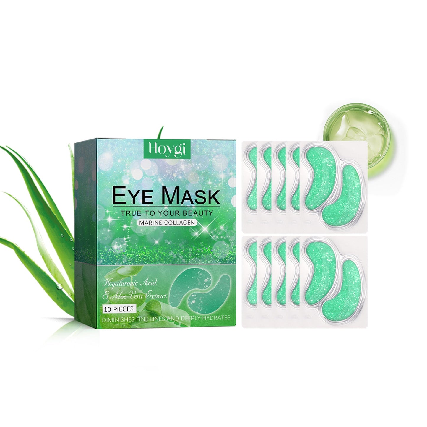 Hoygi Aloe Vera Eye Gel Patch Reduces Fine Lines Under Eyes, Dark Circles Under Eyes, Firming Eyes, Anti-Wrinkle And Moisturizing Eye Patch