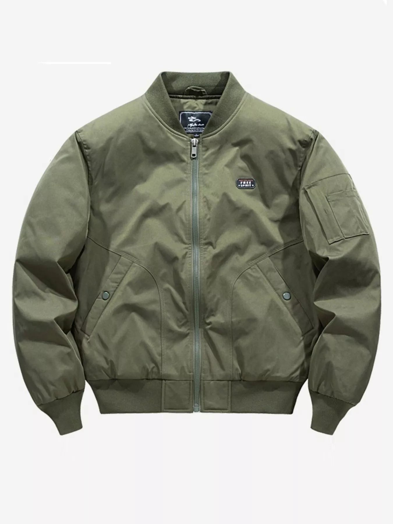 Men's Plus Size Bomber Jacket with Zipper