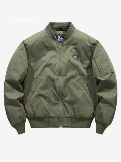 Men's Plus Size Bomber Jacket with Zipper