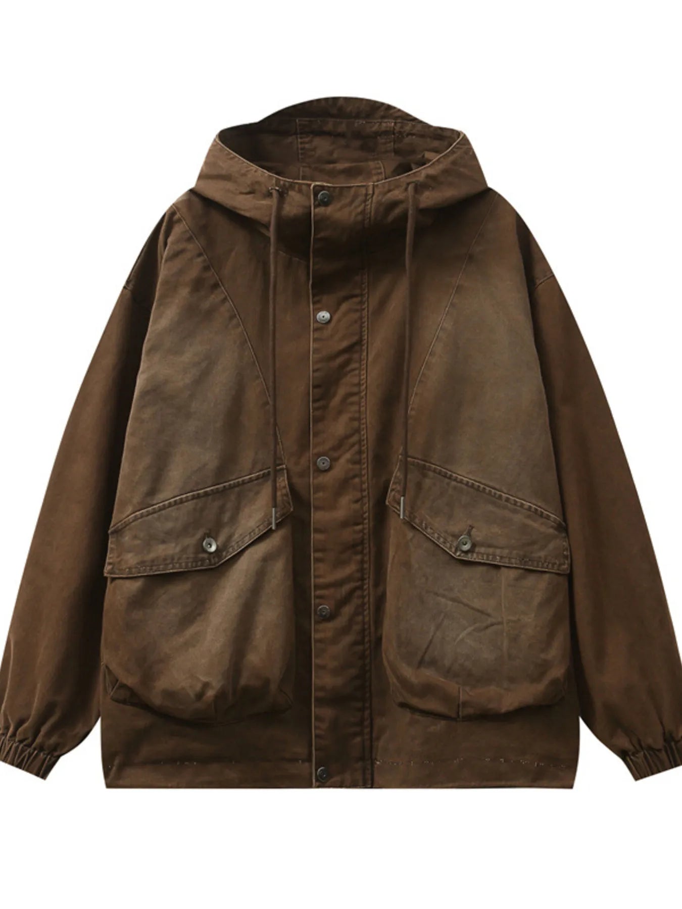 Men's Plus Size Drawstring Long Sleeve Jacket