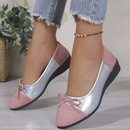 Bow Accent Two-Tone Slip-Ons