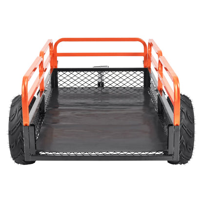 VEVOR Heavy Duty Steel ATV Dump Trailer, 1500-Pound Load Capacity 15 Cubic Feet, Tow Behind Dump Cart Garden Trailer, With Removable Sides And 2 Tires, For Mowers, Tractors, ATV, UTV