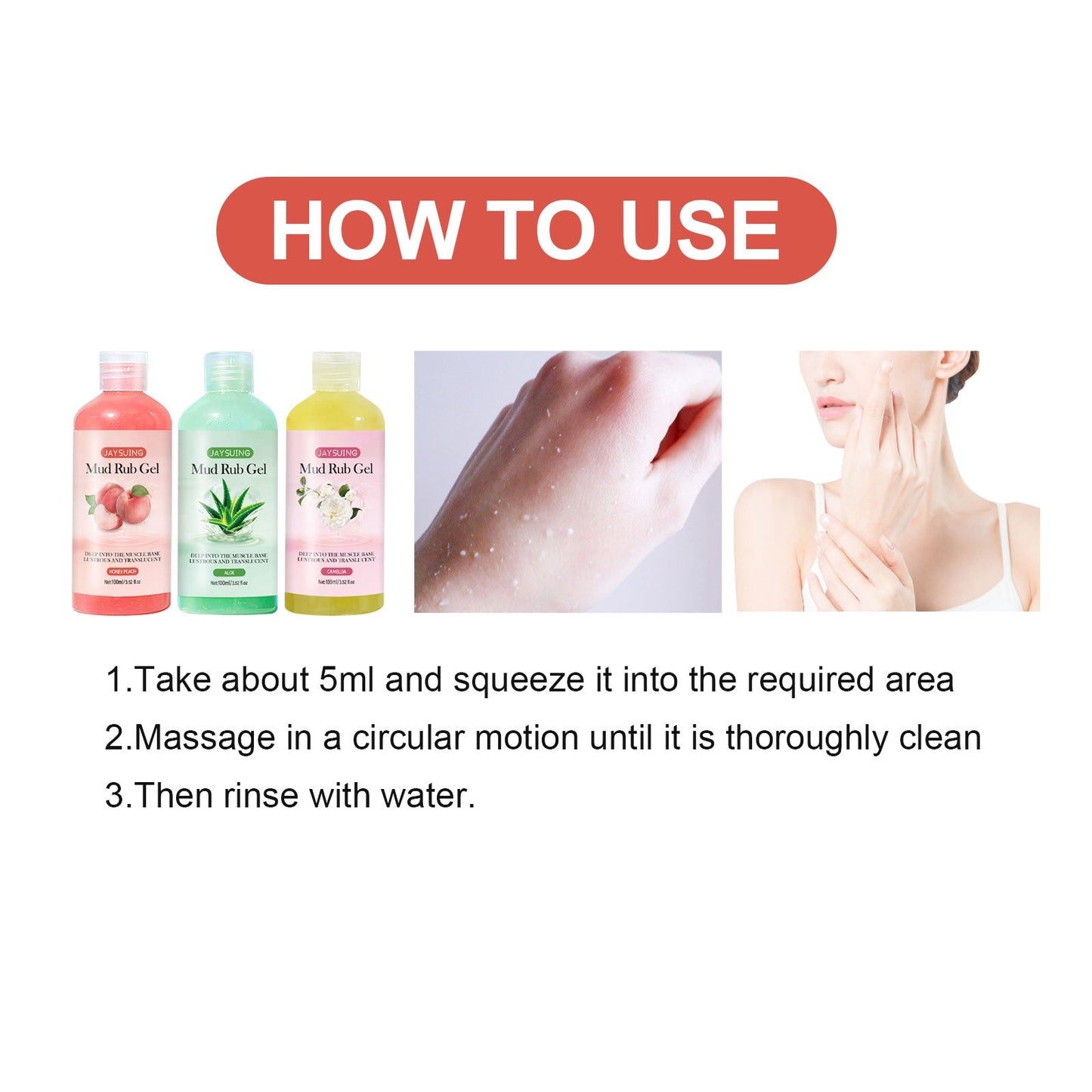 Jaysuing Rub Mud Paste, Body Skin Cleansing Melanin Tender Smooth And Lighten Skin Exfoliating Scrub