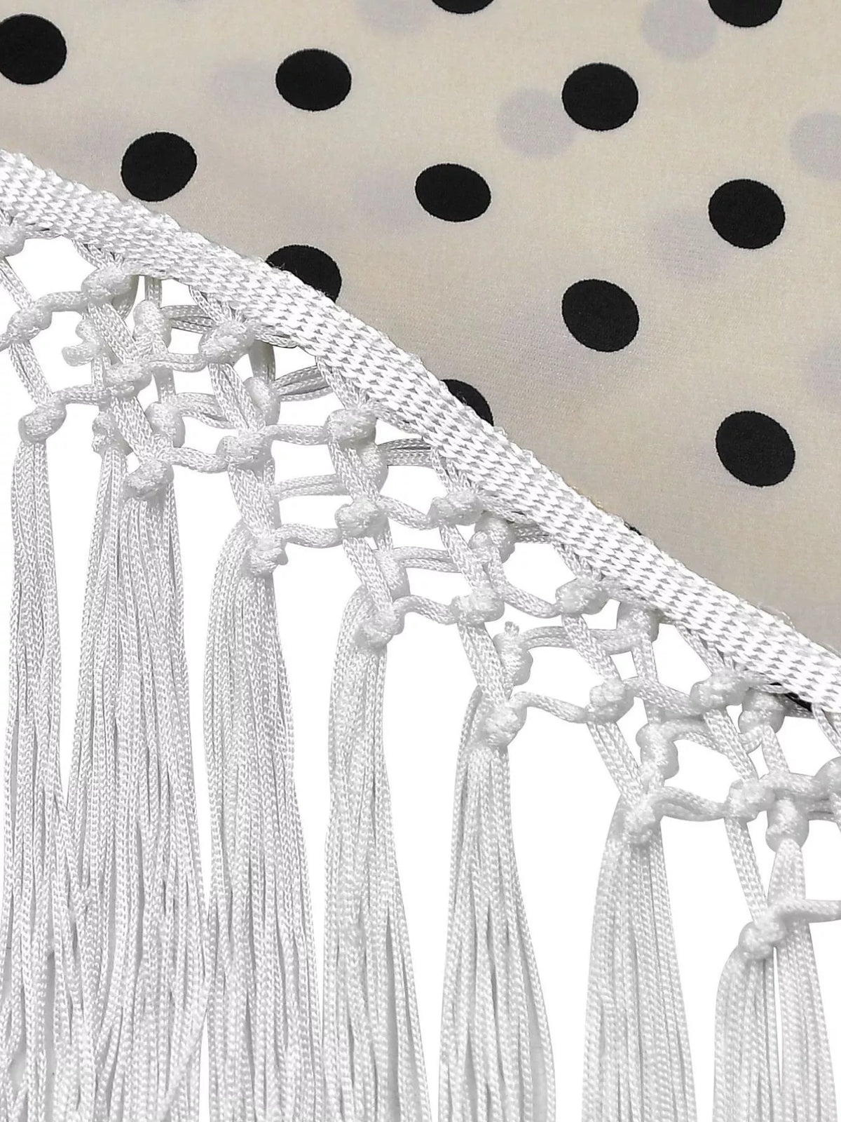 Polka Dot Halter Neck Cami and Fringe Trim Pants Set