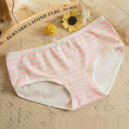 Striped Navy Style Bow Cute Women's Panties