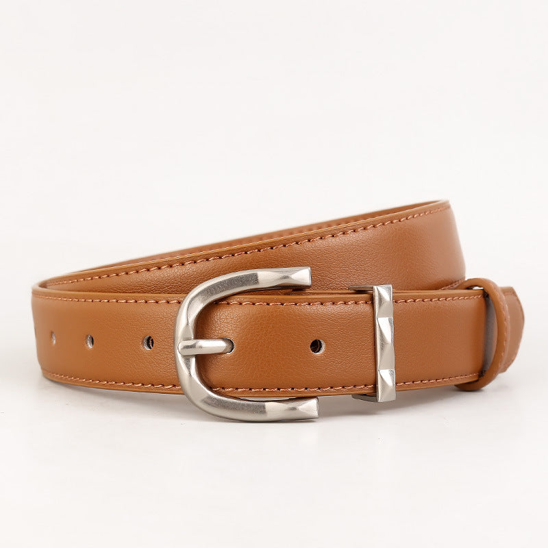 Classic Leather Skinny Belt