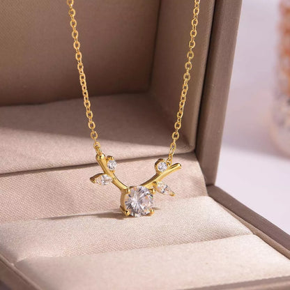 18K Gold-Plated 925 Sterling Silver Moissanite Necklace