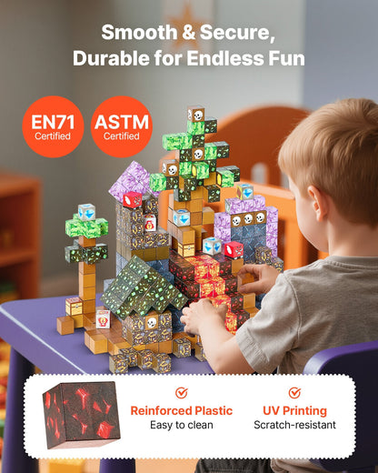 Magnetic Blocks 100 PCS Dark Castle Set STEM Montessori Sensory Toys