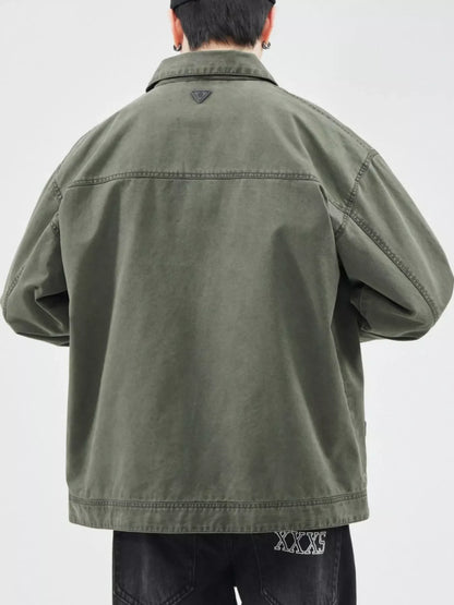Men's Plus Size Zip Up Long Sleeve Jacket