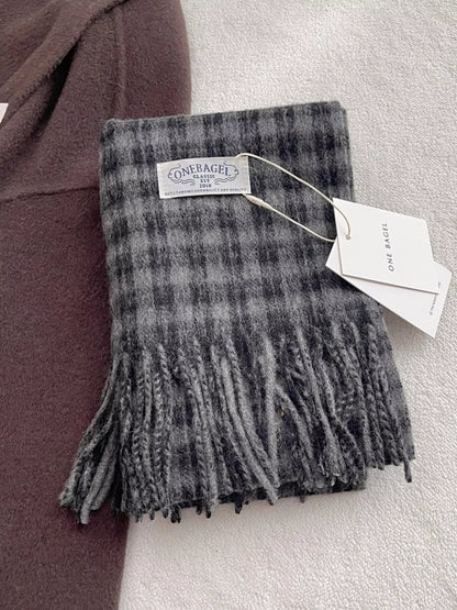 Classic Plaid Fringe Scarf