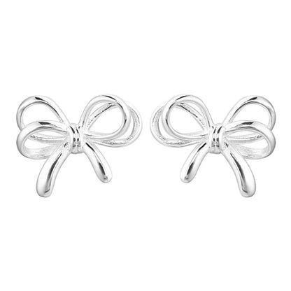 925 Sterling Silver Bow Earrings