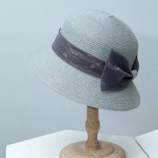 Cloche Hat with Ribbon Bow