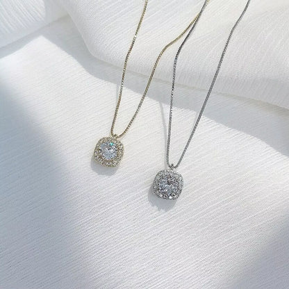 925 Sterling Silver Zircon Pendant Necklace
