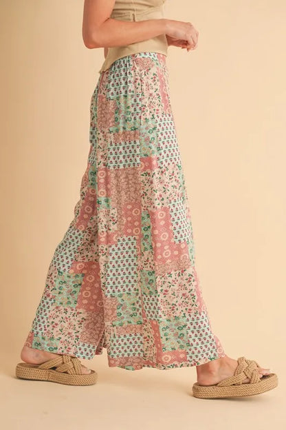 Aemi+Co Printed Wide Leg Pants