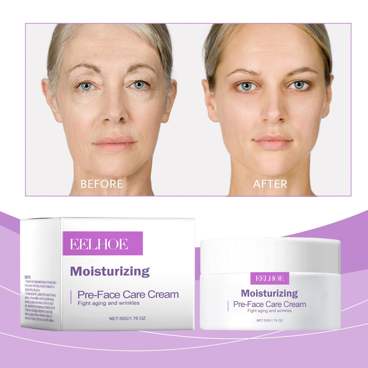 Eelhoe Moisturizing And Anti-Wrinkle Hydrating Cream, Moisturizing And Nourishing Face Moisturizing And Anti-Wrinkle Repair Essence Cream