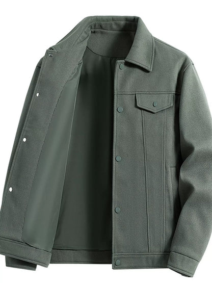 Men's Plus Size Casual Snap Down Jacket