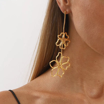 Alloy Flower Dangle Earrings