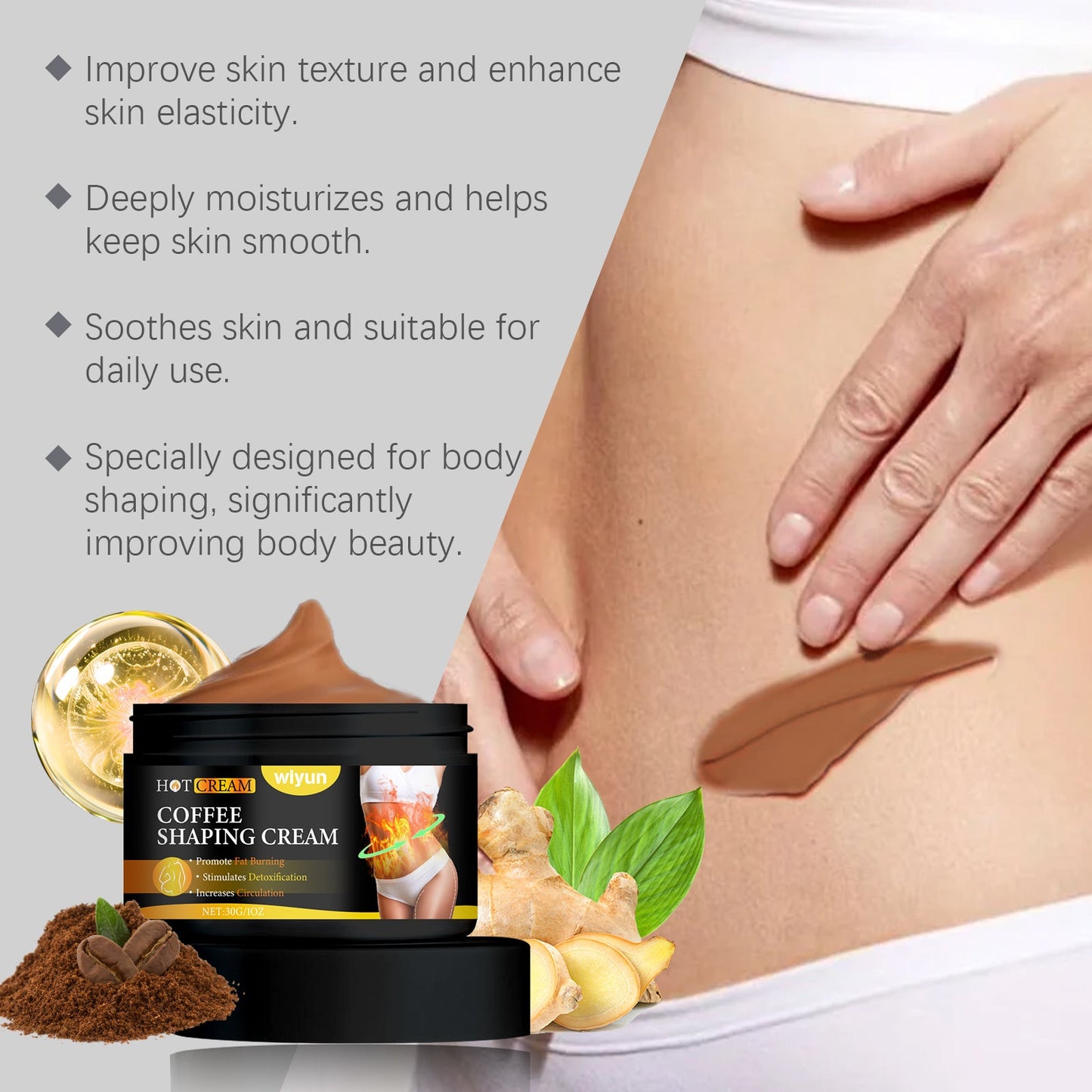 Wiyun Body Massage Cream Daily Gently Nourishes Body Skin Apply Massage Cream Gracefully, Lightly And Comfortably