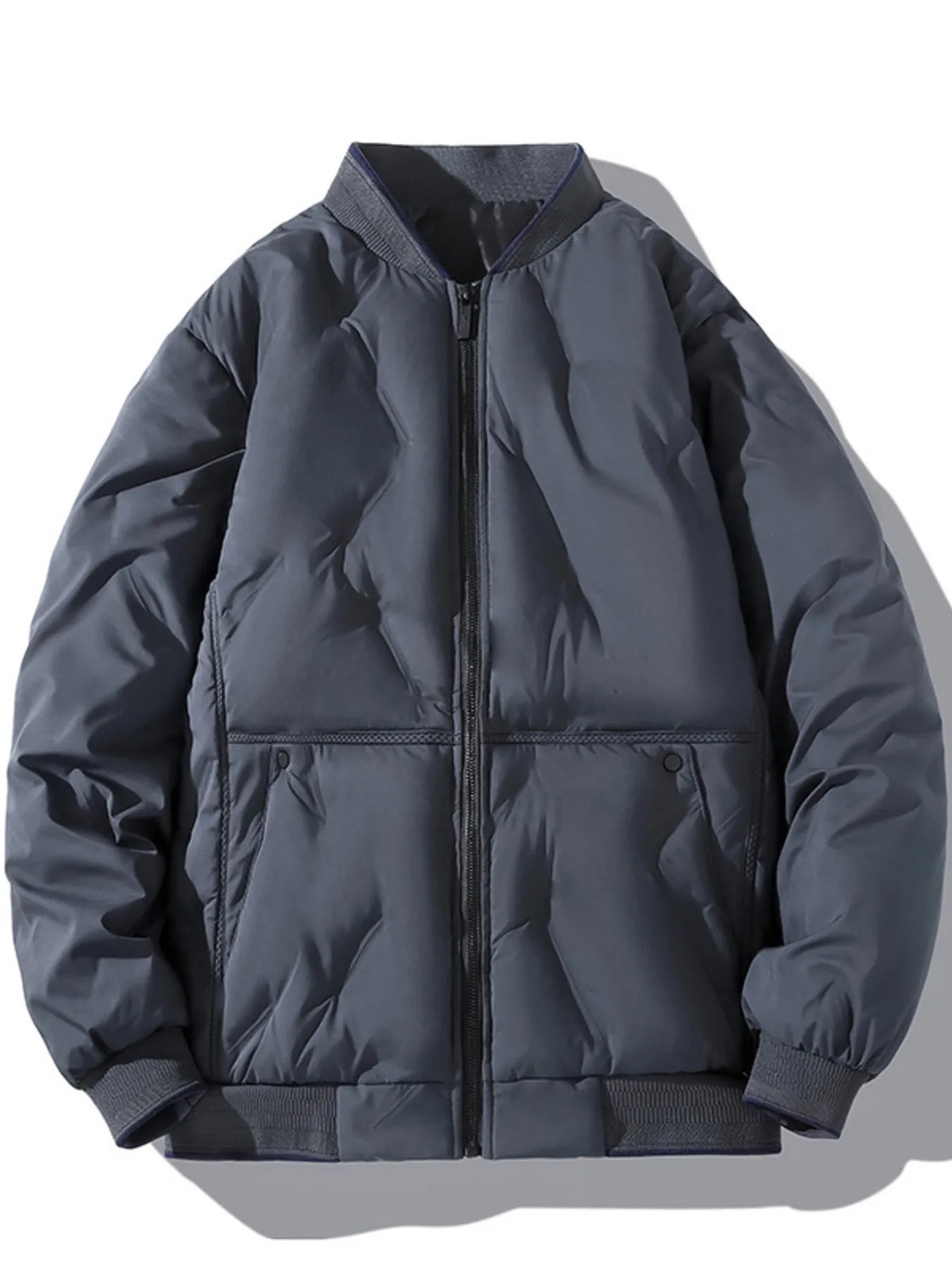 Men's Plus Size Quilted Zip Up Jacket