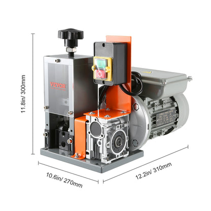 VEVOR Automatic Wire Stripping Machine,  Electric Motorized Cable Stripper, 180 W, 60 Ft Min Wire Peeler With Visible Stripping Depth Reference, For Scrap Copper Recycling
