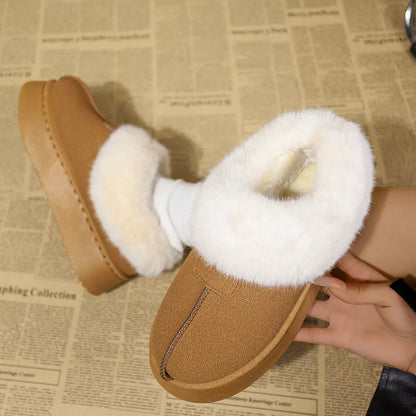 Fuzzy Trim Platform Boots