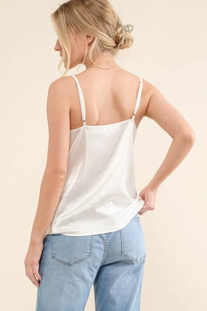 And The Why Satin Cami with Adjustable Strap