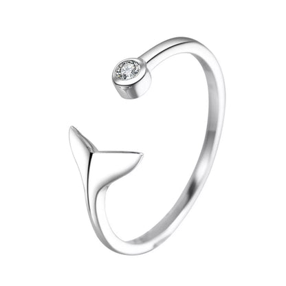 925 Sterling Silver Whale Tail Ring