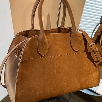 Suede Leather Large Handbag