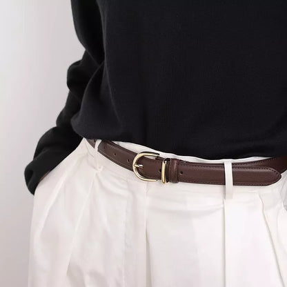 Elegant Leather Buckle Belt