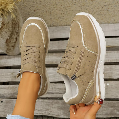 Round Toe Lace Up Sneakers