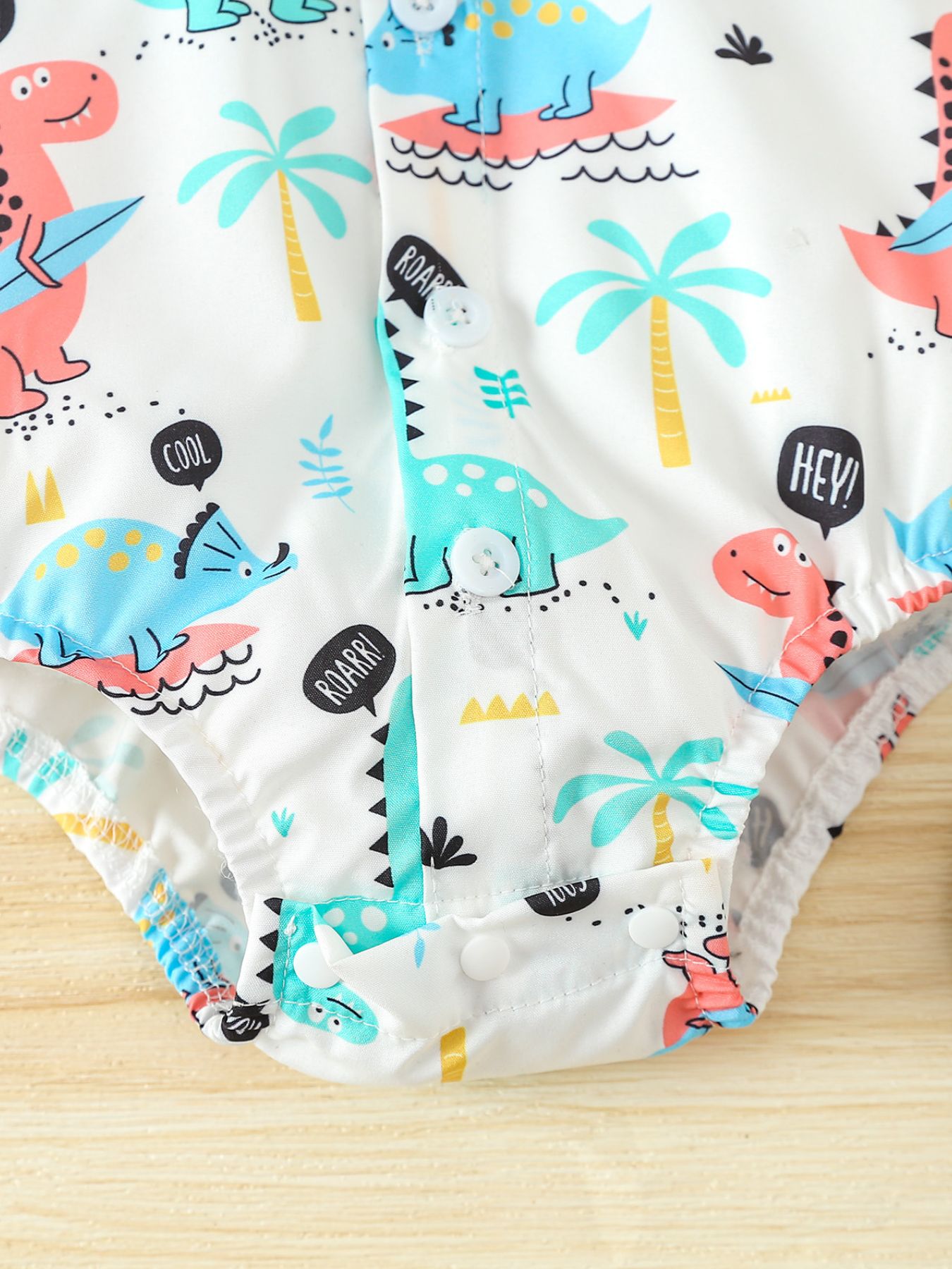Children's Dinosaur Print Bodysuit & Suspender Shorts Set