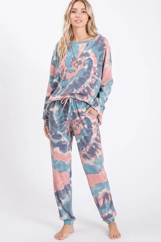 BiBi Tie Dye French Terry Casual Pants