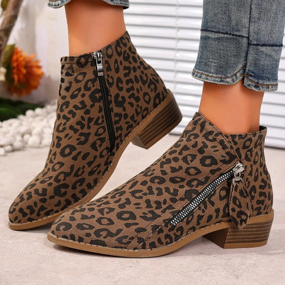 Point Toe Block Heels Boots