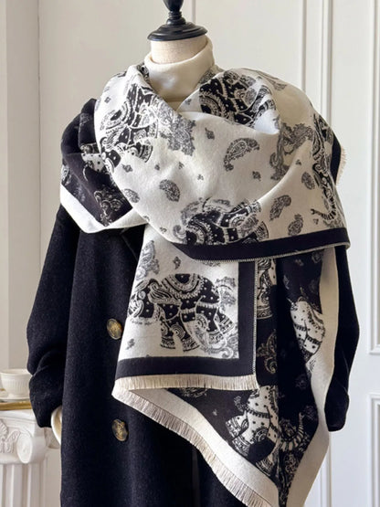 Raw Hem Warm Scarf