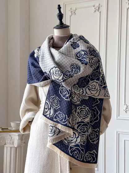Rose Pattern Warm Scarf