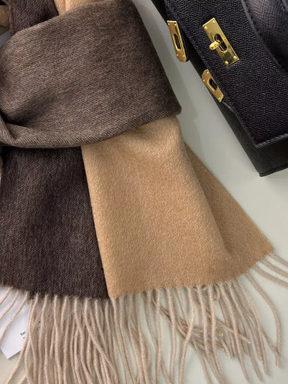 Color Block Fringe Scarf