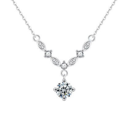1 Carat Moissanite 925 Sterling Silver Necklace