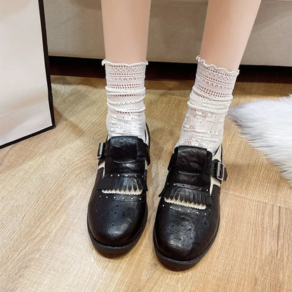 Round Toe Block Heels Loafers