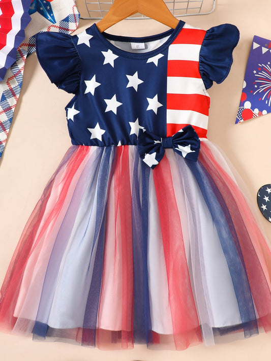 Children's Patriotic Star & Stripe Tulle Dress