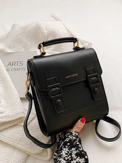 Double Buckle Square Backpack Bag