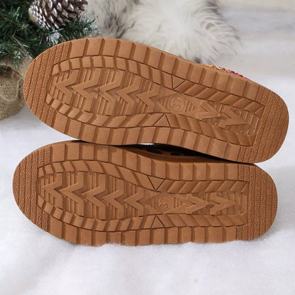 Leopard Print Plush Lined Warm Slip-Ons