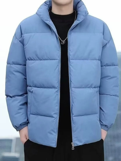 Men's Plus Size Quilted Zip Up Winter Coat