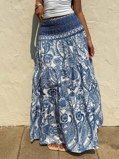 Paisley Print Maxi Skirt