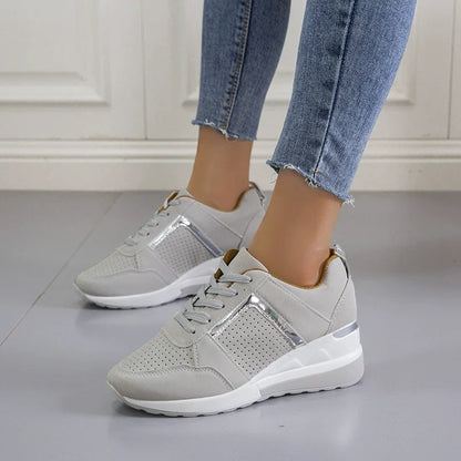 Lace Up Wedge Sneakers